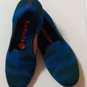 Rothy's teal & green camo loafer *Retired* Sz 7